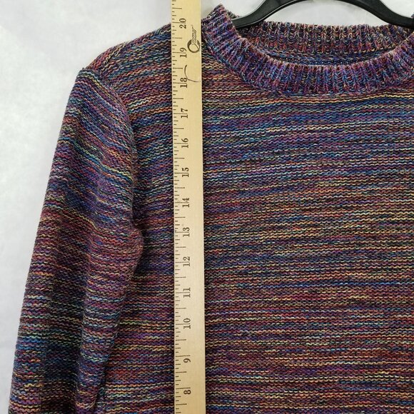 Hakei Pullover Sweater Women’s Small Long Sleeve Crew Neck Reverse Knit Rainbow - Picture 9 of 11